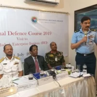 A delegation of 115 senior military and civil officials from the National Defence College in Dhaka paid a visit to BEI on 04 July 2019 to learn about its work and engage in a discussion on national and foreign policy issues