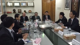 BEI meeting with a visiting delegation of former Chinese Ambassadors to Bangladesh and officials of the Chinese Embassy in Dhaka, 27 January 2016 at the BEI Conference Room