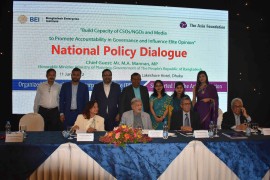 National Policy Dialogue on “Building Capacity of CSOs/NGOs and Media Personnel to Promote Accountability, Transparency in Governance and Influence Elite Opinion”, 11 June 2022, Dhaka