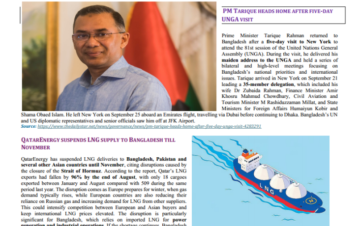 BEI Weekly News Highlights - Brief Highlights on Current Issues in South Asia, 27 September - 3 October 2026
